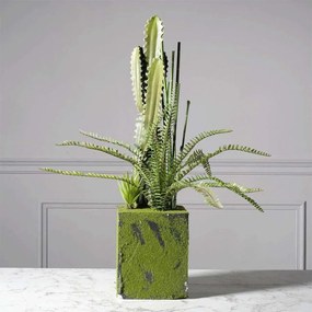 Τεχνητό Φυτό Κάκτος Με Φτέρη 1250-6 35x78cm Green Supergreens Polyethylene
