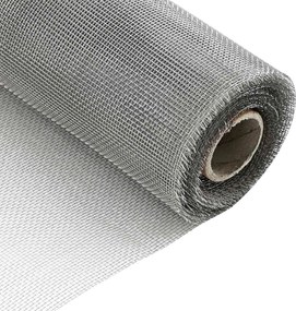 vidaXL Πλέγμα Οθόνης 100 x 2000 cm 18 Mesh Ανοξείδωτο Ατσάλι 201 Ασημί