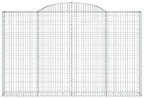 vidaXL Συρματοκιβώτια Τοξωτά 3 τεμ. 300x30x180/200 εκ. Γαλβαν. Ατσάλι