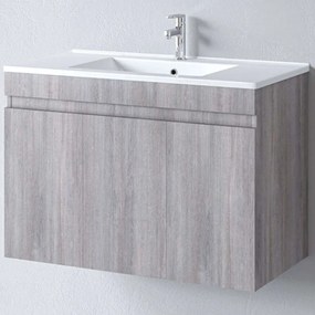 Έπιπλο Μπάνιου Πάγκος Με Νιπτήρα Omega S3BOM090GO0 90x45x60cm Grey Oak Porcelain,Melamine