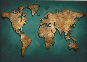 ΠΙΝΑΚΑΣ ΚΑΜΒΑΣ WORLD MAP HM7197.01 100X3X70 εκ.