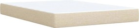 vidaXL Κρεβάτι Boxspring με Στρώμα Κρεμ 140x200 εκ. Υφασμάτινο