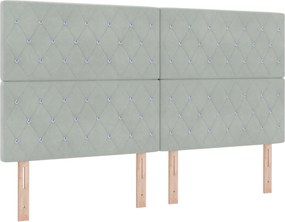 vidaXL Κρεβάτι Ottoman με Στρώμα και LED Ανοιχτό γκρι 180 x 200 cm