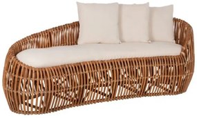 ΚΑΝΑΠΕΣ-ΑΝΑΚΛΙΝΤΡΟ LANTRY HM5991 ΦΥΣΙΚΟ RATTAN- ΛΕΥΚΑ ΜΑΞΙΛΑΡΙΑ 215x60x78Yεκ.