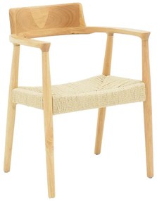 Καρέκλα - Πολυθρόνα Jojene rubberwood και σχοινί σε φυσική απόχρωση 58x54x79εκ 58x54x79 εκ.