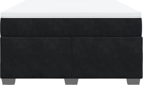 vidaXL Κρεβάτι Boxspring με Στρώμα Μαύρο 140x190 εκ. Βελούδινο