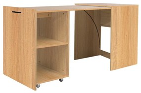 Foldable work office desk Tivizual sonoma melamine 140x60x72cm 140x60x72 εκ.