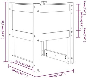 Ζαρντινιέρες 2 τεμ. Μελί 40x40x52,5 εκ. από Μασίφ Ξύλο Πεύκου - Καφέ