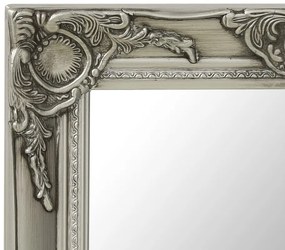 vidaXL Καθρέφτης Τοίχου με Μπαρόκ Στιλ Ασημί 50 x 50 εκ.