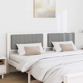 vidaXL Ταπετσαρισμένο κεφαλάρι Λευκό 180 cm Στερεά ξυλεία πεύκου