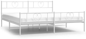 vidaXL Πλαίσιο Κρεβατιού με Κεφαλάρι&Ποδαρικό Λευκό 180x200εκ. Μέταλλο