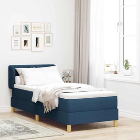 κρεβάτι Box Spring vidaXL με στρώμα - Μπλε - 80x200 εκ. - Ύφασμα