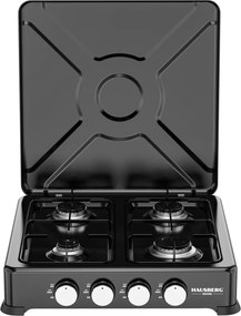 HAUSBERG HB-H 404 BLACK 4 BURNER GAS COOKER