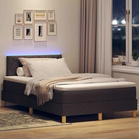 vidaXL Κρεβάτι με ελατήρια Σκούρο καφέ Σκούρο καφέ 120 x 190 cm ύφασμα