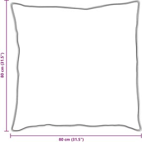 vidaXL Μαξιλάρι με μαξιλάρι 2 pcs Λευκό 80 x 80 cm Βαμβάκι