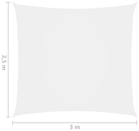 vidaXL Πανί Σκίασης Ορθογώνιο Λευκό 2,5 x 3 μ. από Ύφασμα Oxford