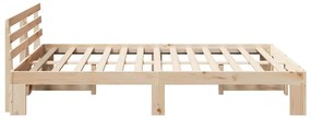 vidaXL Σκελετός Κρεβατιού Καφέ 150 x 200 cm Μασίφ ξύλο πεύκου