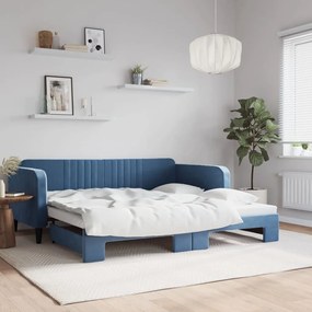 Καναπές Κρεβάτι Συρόμενος Μπλε 100 x 200 εκ. Βελούδινος - Μπλε