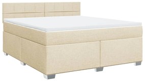 ΚΡΕΒΑΤΙ BOXSPRING ΜΕ ΣΤΡΩΜΑ ΚΡΕΜ 180X200 ΕΚ. ΥΦΑΣΜΑΤΙΝΟ 3285972