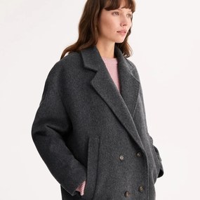 Κοντό παλτό με κουμπιά, από μάλλινο ύφασμα