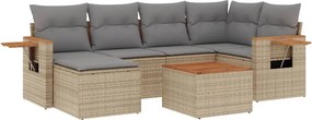 vidaXL Patio Sofa Set 6-θέσια Beige and Grey