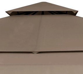 vidaXL Κιόσκι με 2 Επεκτεινόμενες Οροφές Taupe 3x3x2,75 μ. 180 γρ/μ²