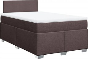 vidaXL Κρεβάτι Boxspring με Στρώμα Σκούρο Καφέ 120x190 εκ Υφασμάτινο