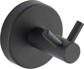 Κρεμαστράκι Τοίχου (Φ5.5x5.5) Wenko Bosio Black Matt 24233100