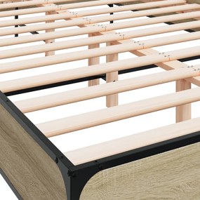 vidaXL Πλαίσιο Κρεβατιού Sonoma Δρυς 150x200 εκ. Επεξ. Ξύλο &amp; Μέταλλο