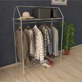 Stewehome Κρεμάστρα ρούχων με ράφι και βάση 104x143x143 cm