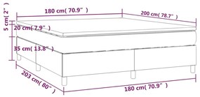 Κρεβάτι Boxspring με Στρώμα Κρεμ 180x200 εκ. Υφασμάτινο - Κρεμ