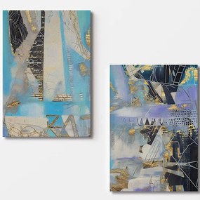 Πίνακας Καμβάς (Σετ 2Τμχ) 910NVT1398 70x100cm Multi Wallity Vertical Wood, Canvas
