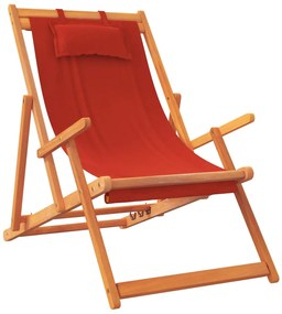 vidaXL Καρέκλες Παραλίας Πτυσσόμενες 2 τεμ. Κόκκινες Υφασμάτινες