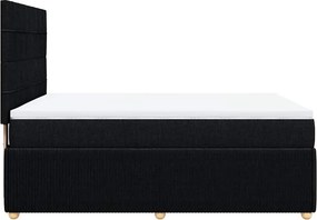 vidaXL Κρεβάτι Boxspring με Στρώμα Μαύρο 160x200 εκ. Υφασμάτινο