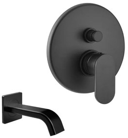 Armando Vicario Slim Black Matt Μίκτης Εντοιχισμού 2 Εξόδων με Εκτροπέα+Στόμιο 14,2cm Φ31mm