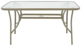 Τραπέζι Ensure μέταλλο σαμπανιζέ-γυαλί 140x80x70εκ