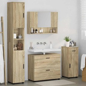 vidaXL Σετ Επίπλων Μπάνιου με ράφι 4 pcs Sonoma Δρυς 30 x 35 x 192 εκ.
