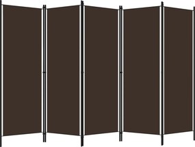 vidaXL Διαχωριστικό Δωματίου με 5 Πάνελ Καφέ 250 x 180 εκ.