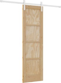vidaXL Συρόμενη Πόρτα Φυσικό και Λευκό 61 x 198,5 εκ.