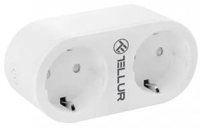 Tellur Smart WiFi AC Dual Plug Διπλή Εξωτερική Πρίζα Ρεύματος WiFi με Ένδειξη ενεργειακής κατανάλωσης λευκό TLL331061 Λευκό