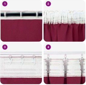 vidaXL Κουρτίνες Μαύρης Ύφανσης με Δαχτυλίδια 2 pcs Κόκκινο