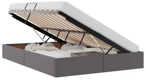 vidaXL Κρεβάτι Αποθήκης με στρώμα Γκρι 140 x 200 cm Τεχνητό δέρμα