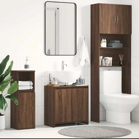 vidaXL Ντουλάπι Μπάνιου Καφέ Δρυς 60x33x61 εκ. από Επεξεργασμένο Ξύλο