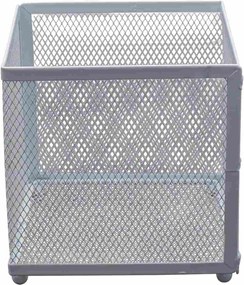 Μεταλλική Μολυβοθήκη με Πλέγμα 13x13x13cm Άσπρο ή Μαύρο - Άσπρο