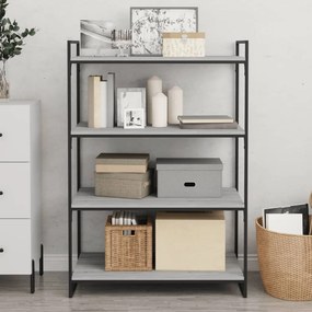 vidaXL Ράφια Τοίχου 4 τεμ. Γκρι Sonoma 80x40x1,5 εκ. Επεξεργ. Ξύλο