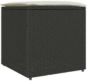 vidaXL Κουτί Μαξιλαριών Μαύρο 50 x 50 x 50 cm συνθετικό ρατάν