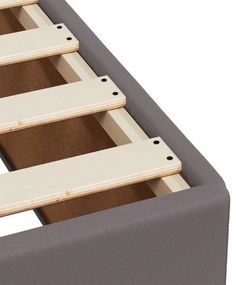 Κρεβάτι Boxspring με Στρώμα Γκρι 120x200εκ. από Συνθετικό Δέρμα - Γκρι