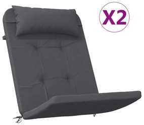 vidaXL Μαξιλάρια Καρέκλας Adirondack 2 τεμ. Ανθρακί από Ύφασμα Oxford