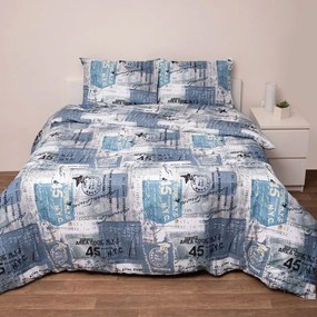 Σεντόνια 861 (Σετ 3τμχ) Blue Viopros Μονό 160x270cm Βαμβάκι-Πολυέστερ