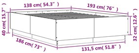 ΠΛΑΙΣΙΟ ΚΡΕΒΑΤΙΟΥ ΚΑΦΕ ΔΡΥΣ 135X190 ΕΚ. ΕΠΕΞΕΡΓΑΣΜΕΝΟ ΞΥΛΟ 3209743